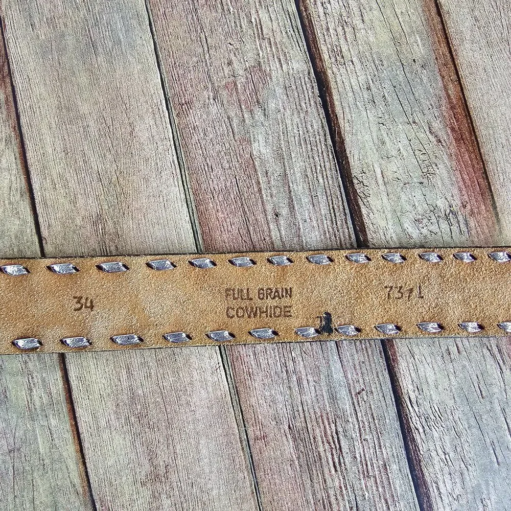 Hand Tooled Genuine Leather Custom Harold Western Belt Size 34/39